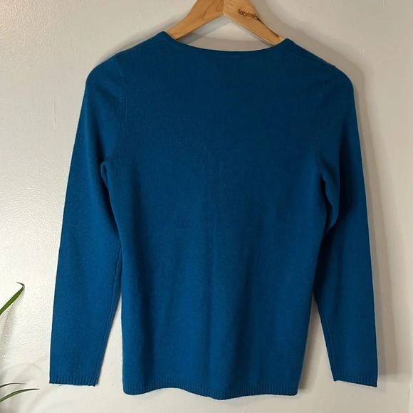 Belford Royal Blue 100% Cashmere V-Neck Sweater Sz S - Picture 7 of 7